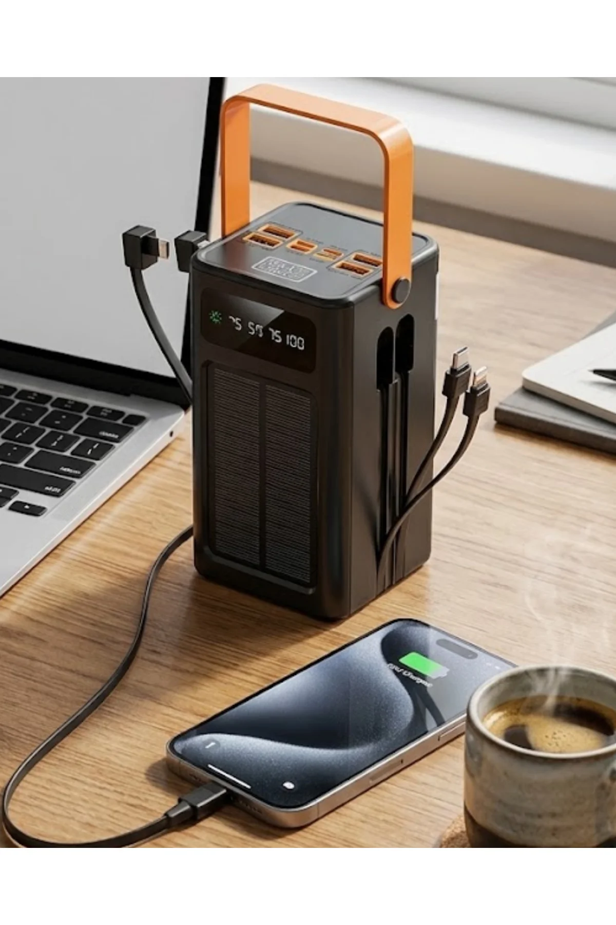 Güneş Enerjili Taşınabilir Powerbank Yüksek Kapasiteli Hızlı Şarj Özellikli
