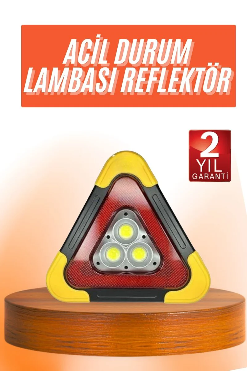 Güneş Enerjili Taşınabilir Acil Güvenlik Reflektörü - 500 Lumen, 6 Işık Modu