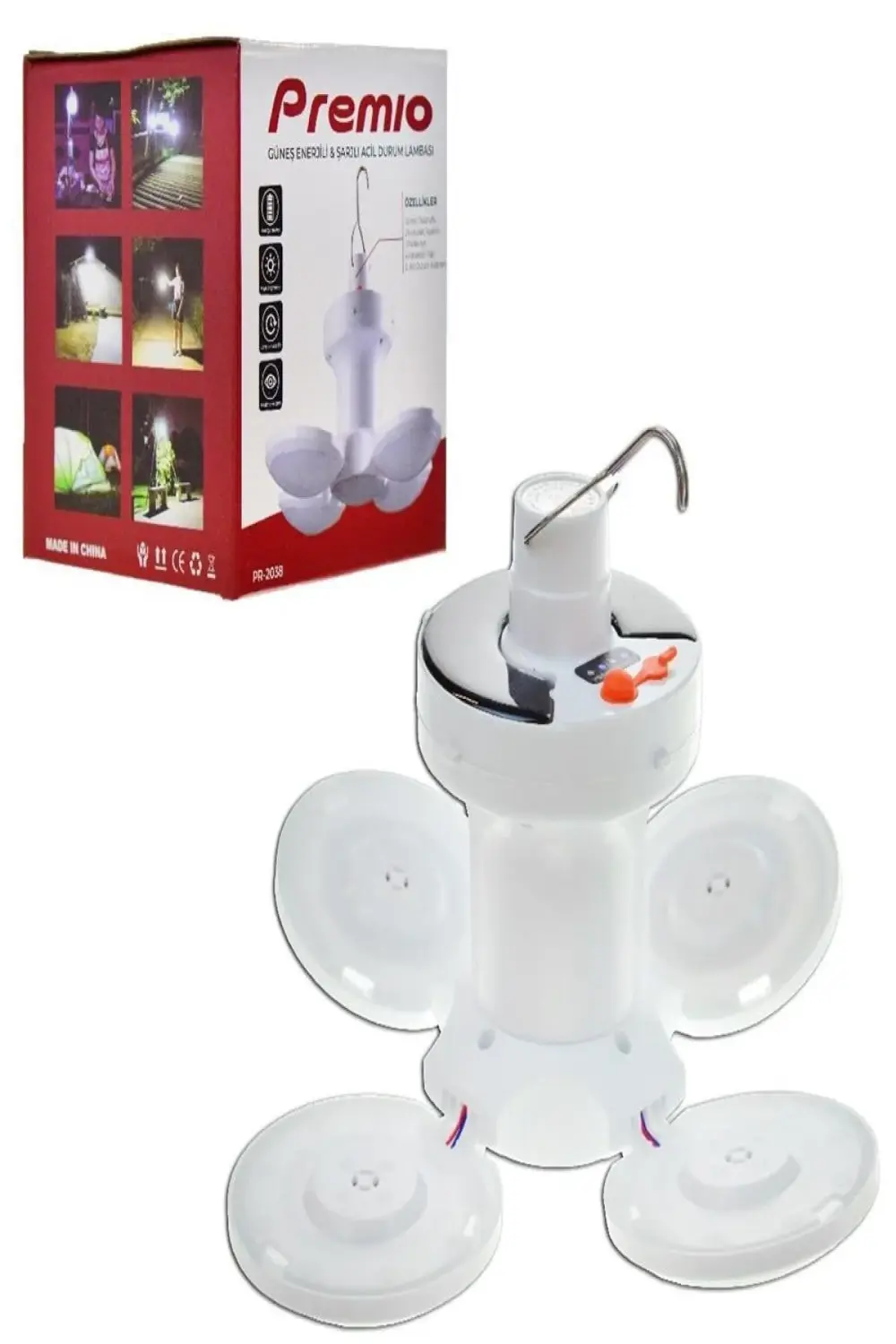 Güneş enerjili taşınabilir acil durum lambası, dayanıklı ve şık t