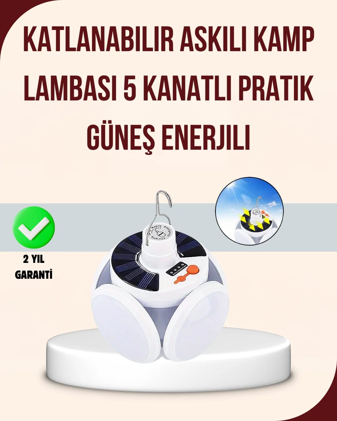 Güneş Enerjili USB Şarj Edilebilir 5 Modlu Katlanabilir LED Kamp Işığı Güneş Enerjili USB Şarj Edilebilir 5 Modlu Katlanabilir LED Kamp Işığı