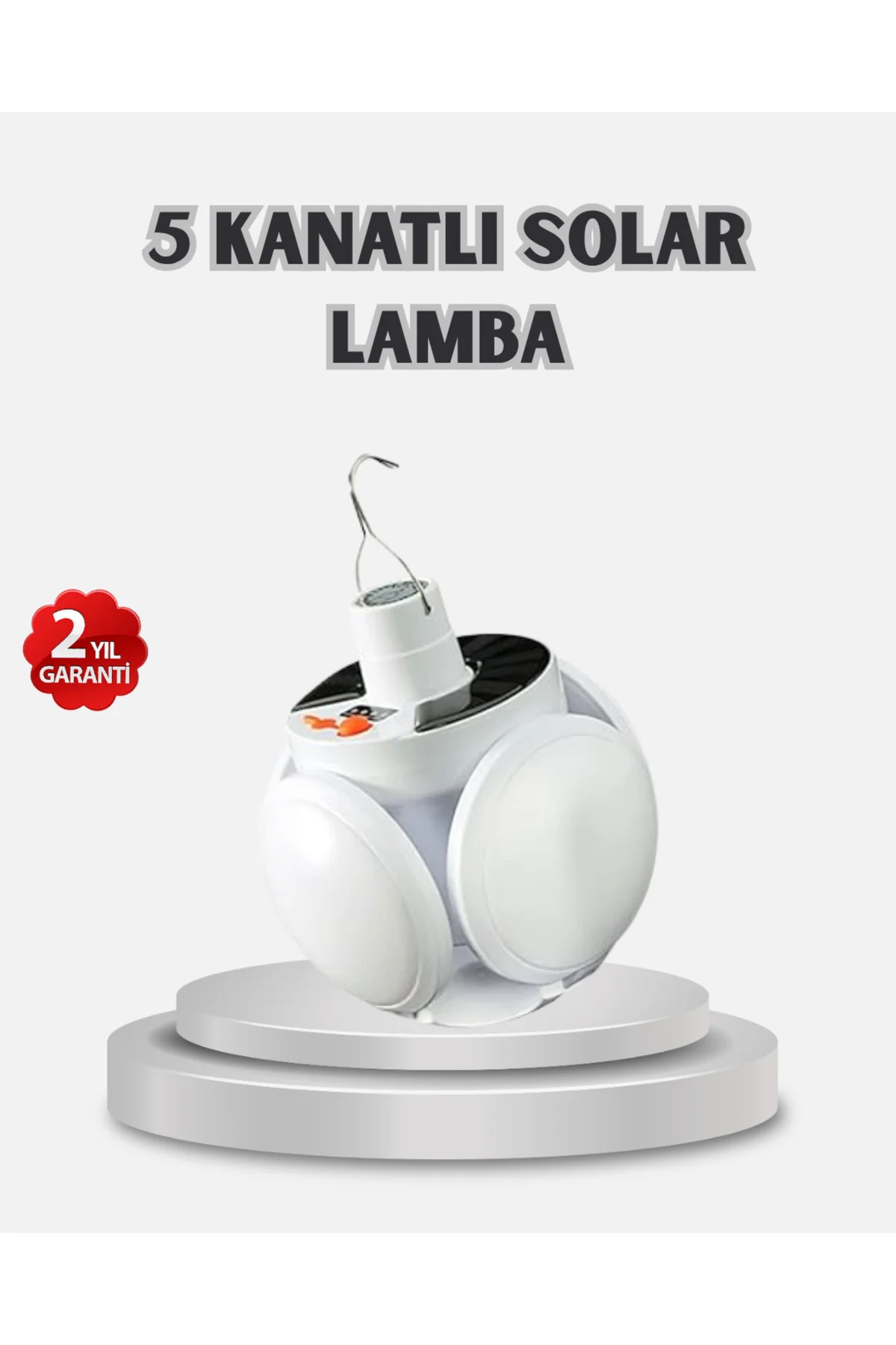 Güneş Enerjili ve USB Şarjlı LED Kamp Lambası – 5 Farklı Işık Mod