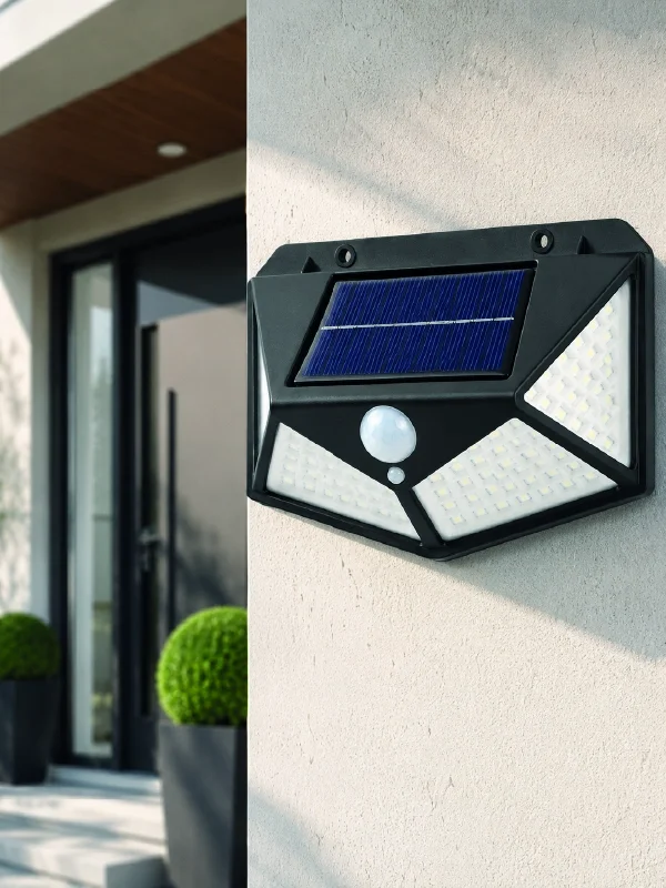 Güneş Enerjisi ile Şarj Olan Hareket Sensörlü 3 Modlu LED Dış Mekan Duvar Aydınlatması
