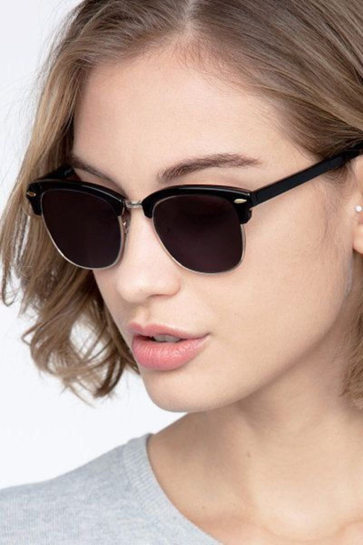 Trendmilano Güneş Gözlüğü Clubmaster-Siyahcam-Goldcerceve