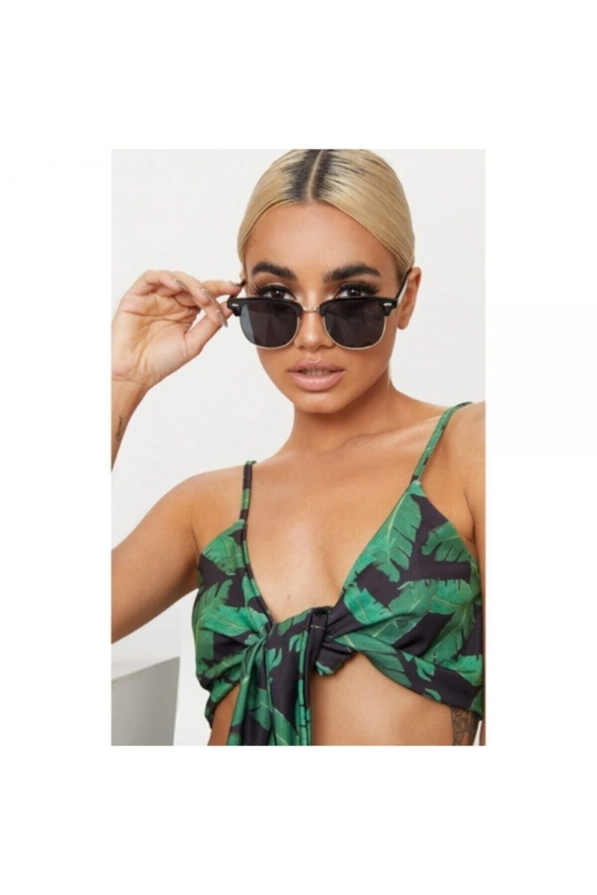 Trendmilano Güneş Gözlüğü Clubmaster-Siyahcam-Goldcerceve