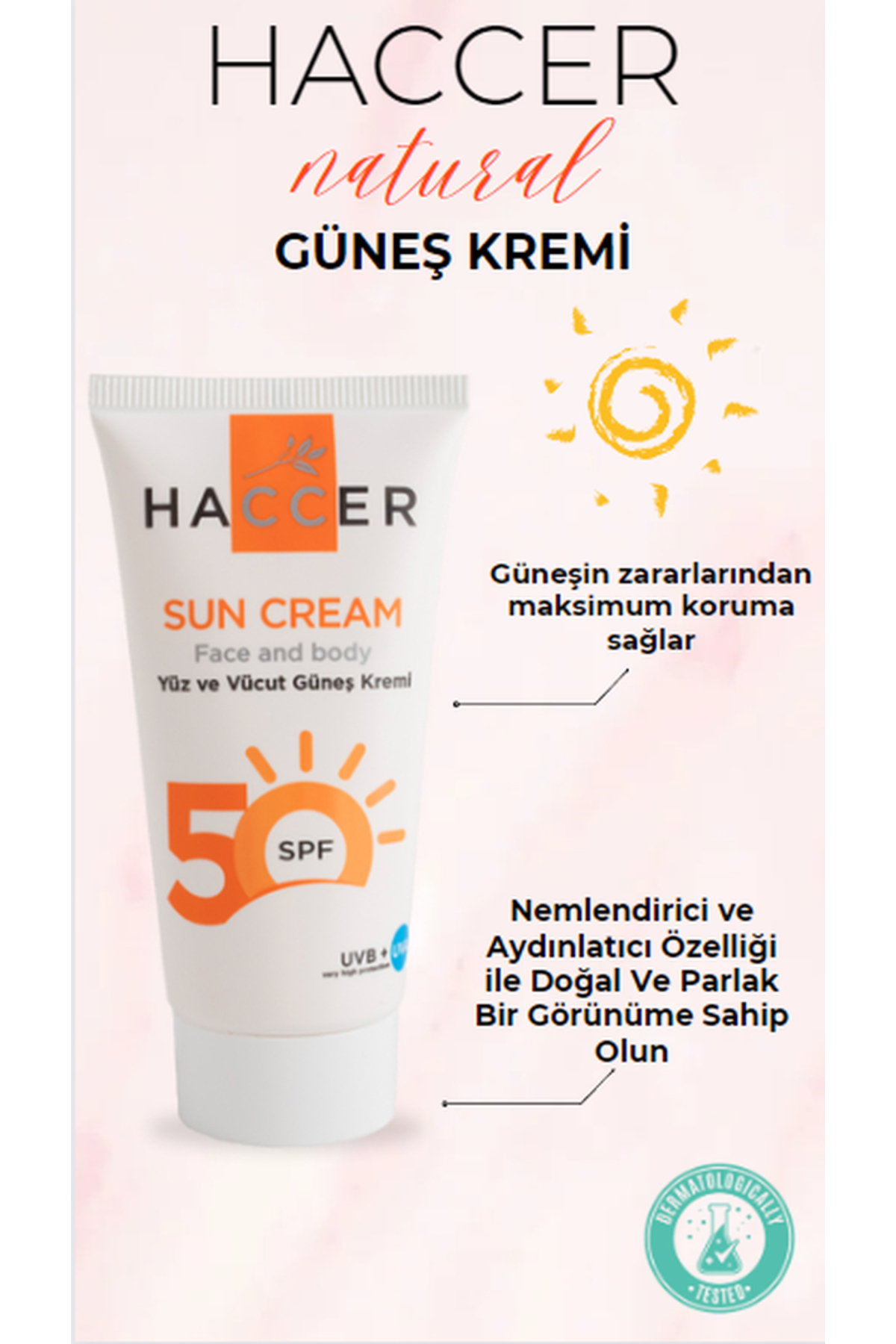 Haccer Güneş Koruyucu Krem Spf 50 150Ml