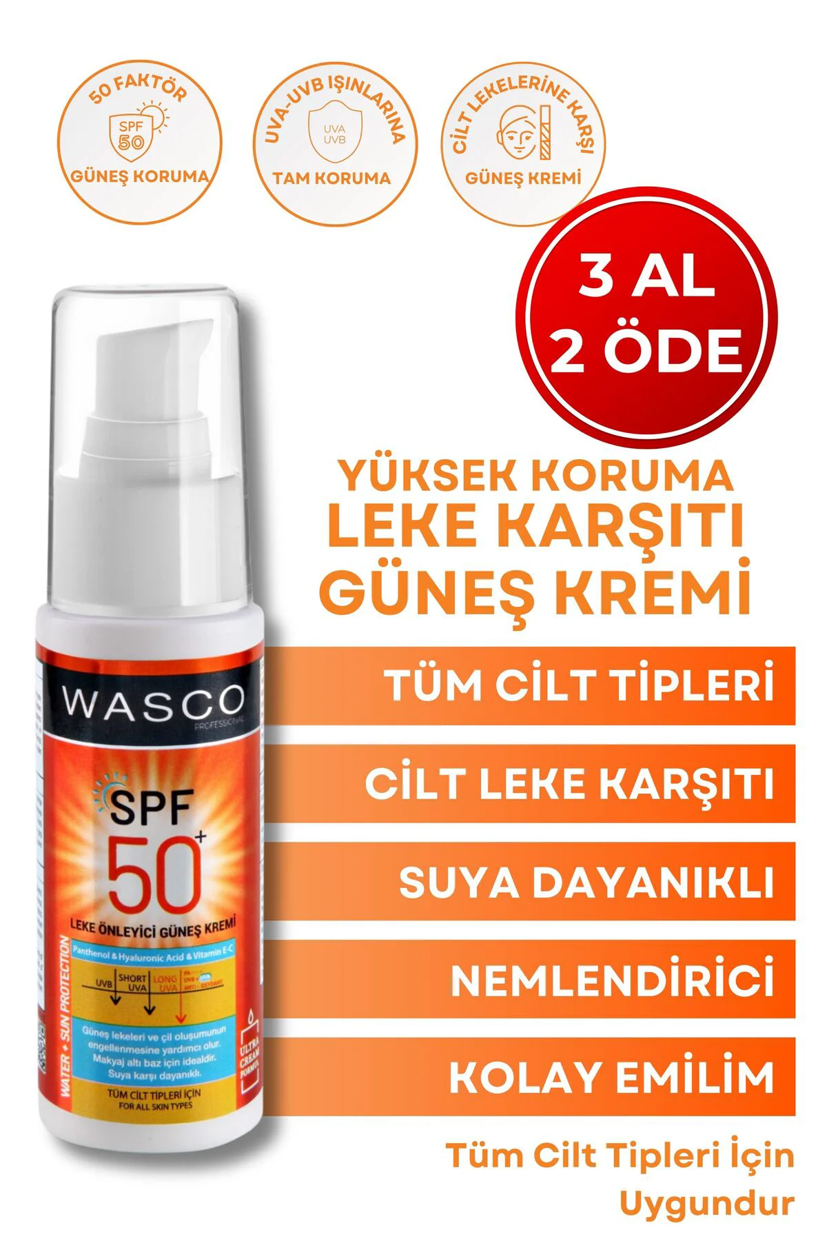 Güneş Kremi Koyu Leke Karşıtı Spf 50+ Faktörlü Çok Yüksek Korumal