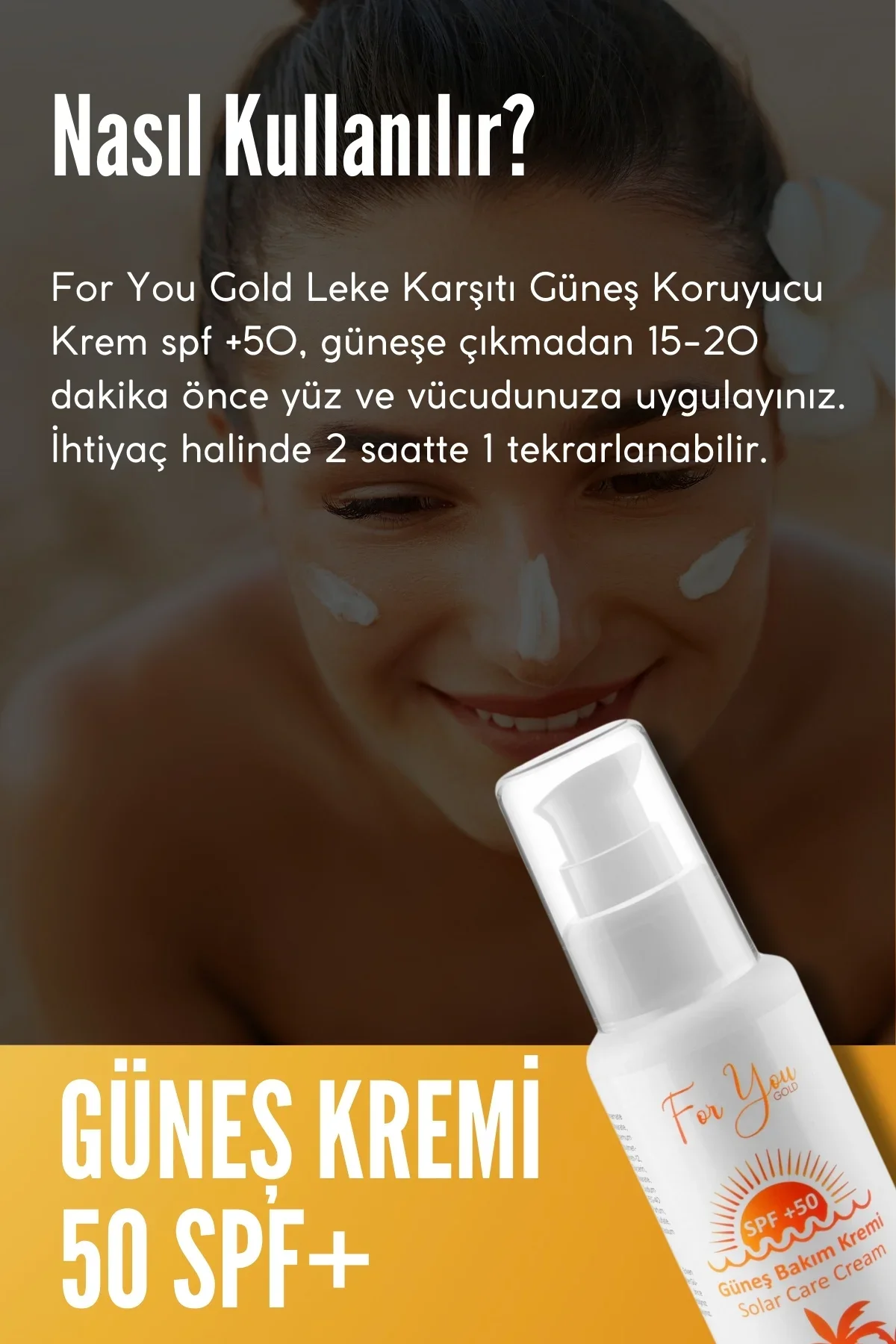 Güneş Kremi Leke Karşıtı, Yüksek Korumalı Spf50+ Faktörlü 100 Ml Güneş Kremi - Görsel 3
