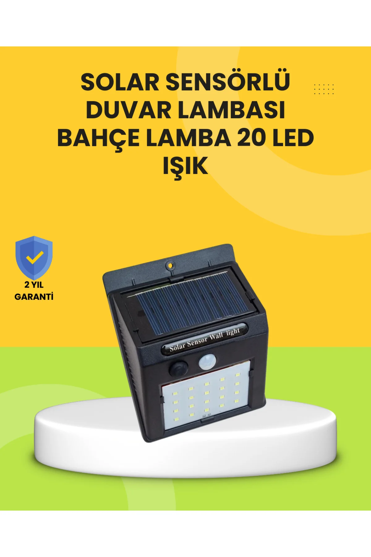 Güneş Paneli ile Şarj Olan 20 LED Dış Mekan Hareket Sensörlü Lamb