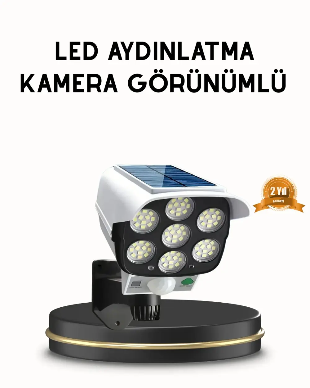 Güneş Paneliyle Şarj Olan Hareket Sensörlü Dış Mekan Güvenlik Lam