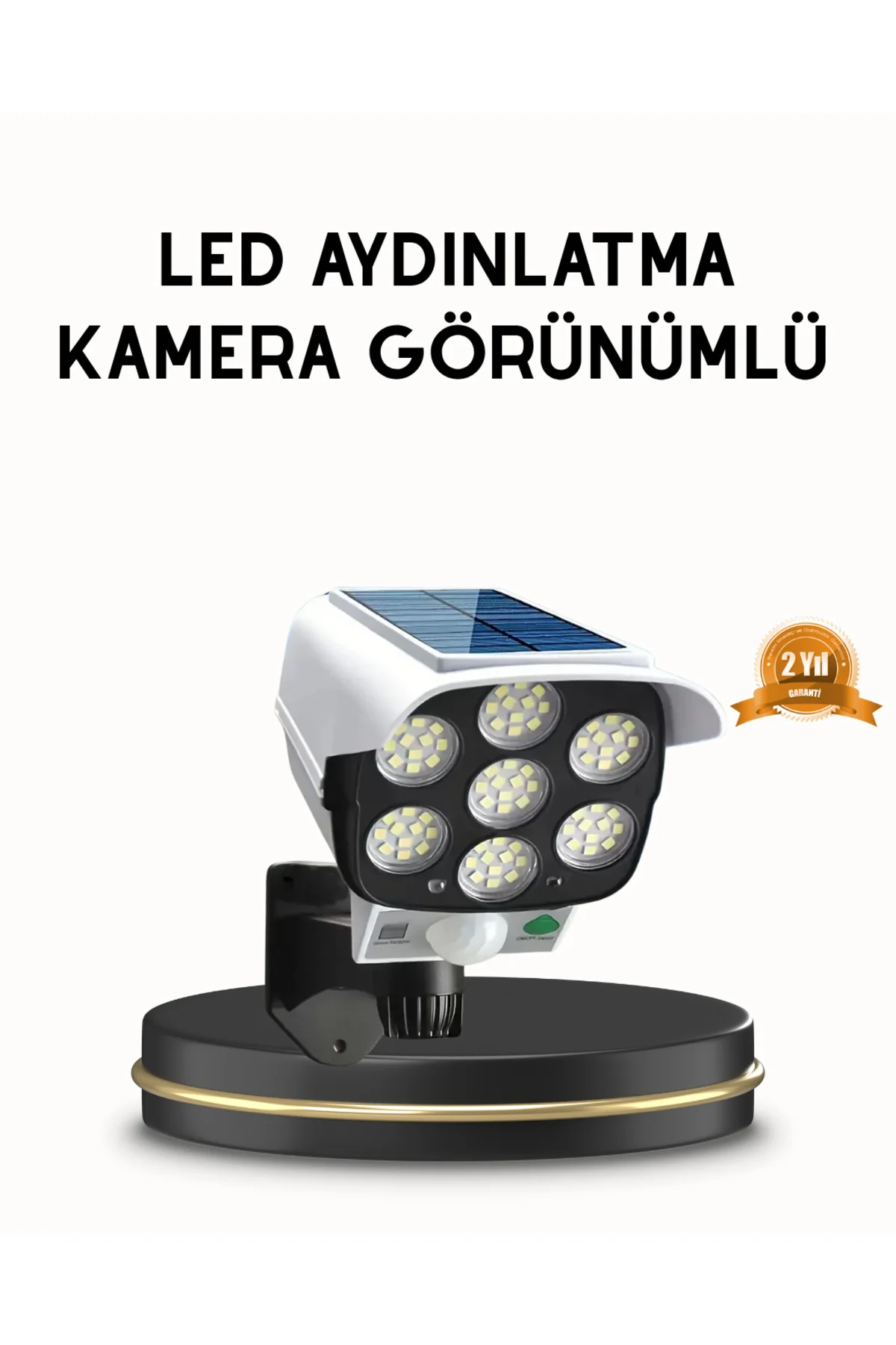 Güneş Paneliyle Şarj Olan Hareket Sensörlü Dış Mekan Güvenlik Lambası Ayarlanabilir