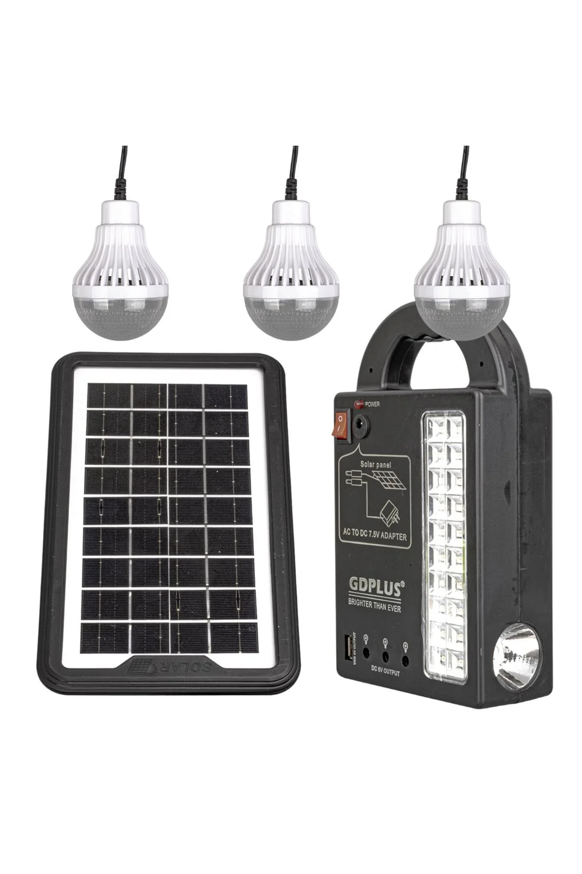GÜNEŞ PANELLİ 3 LAMBALI POWERBANK ÖZELLİKLİ ÇOK AMAÇLI ŞARJLI SOL