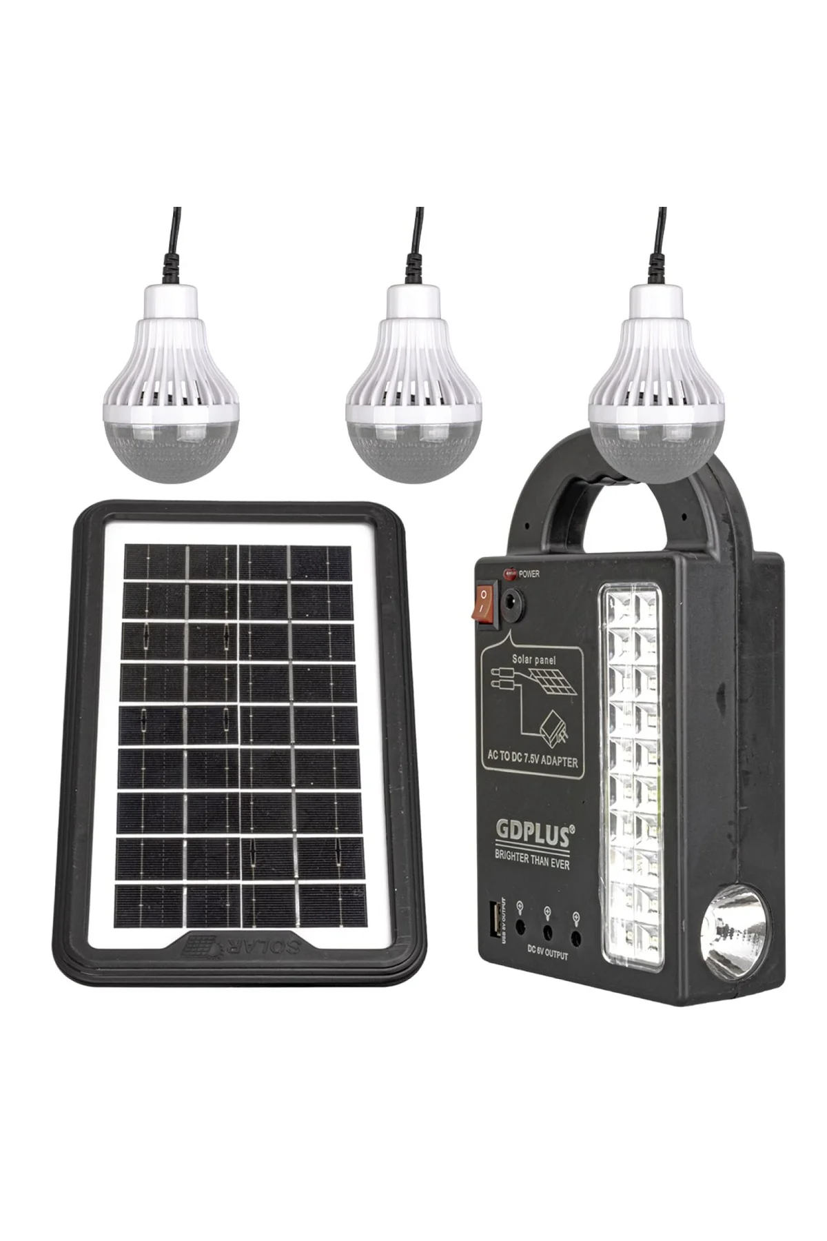 GÜNEŞ PANELLİ 3 LAMBALI POWERBANK ÖZELLİKLİ ÇOK AMAÇLI ŞARJLI SOL