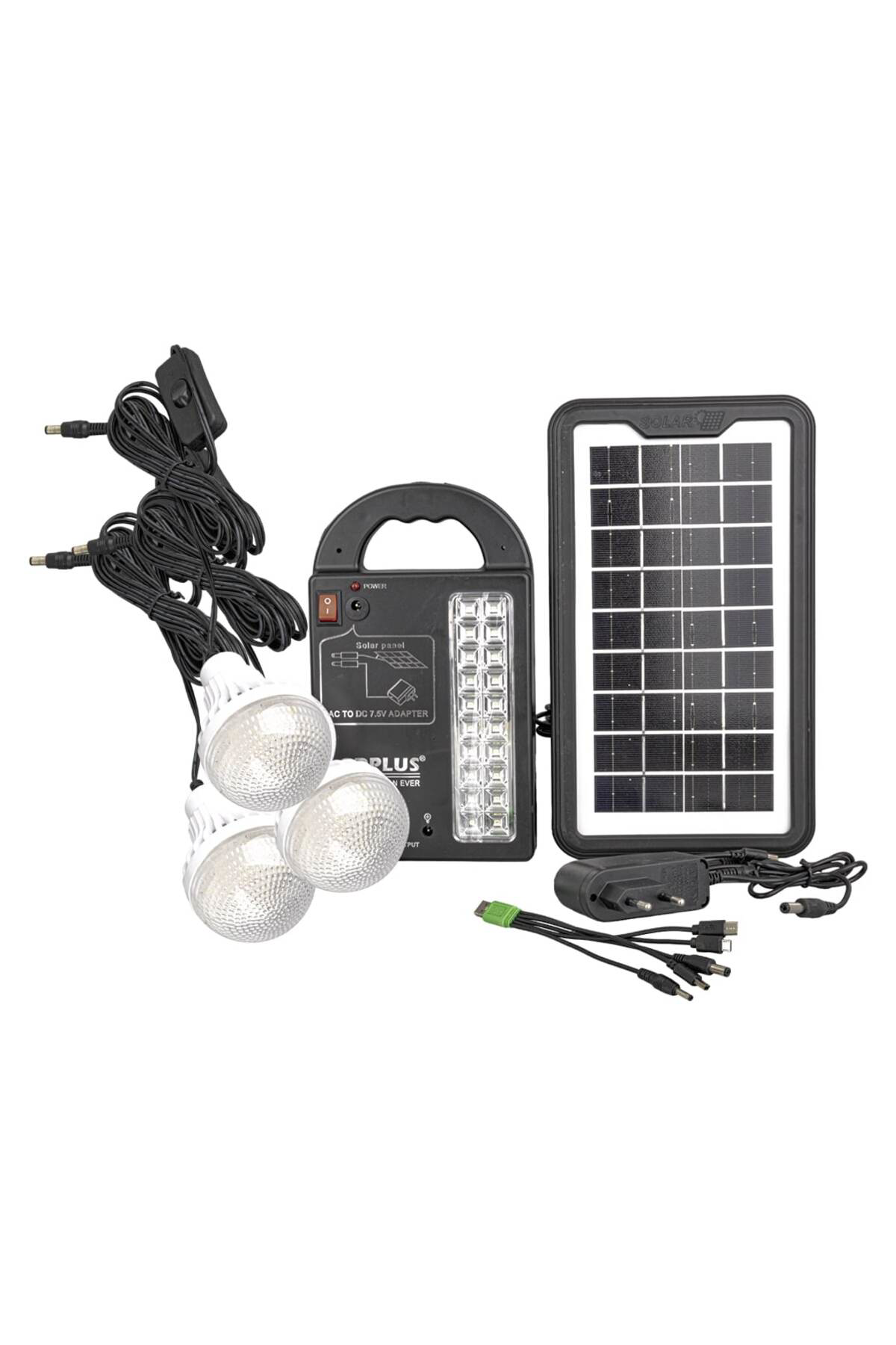 GÜNEŞ PANELLİ 3 LAMBALI POWERBANK ÖZELLİKLİ ÇOK AMAÇLI ŞARJLI SOL