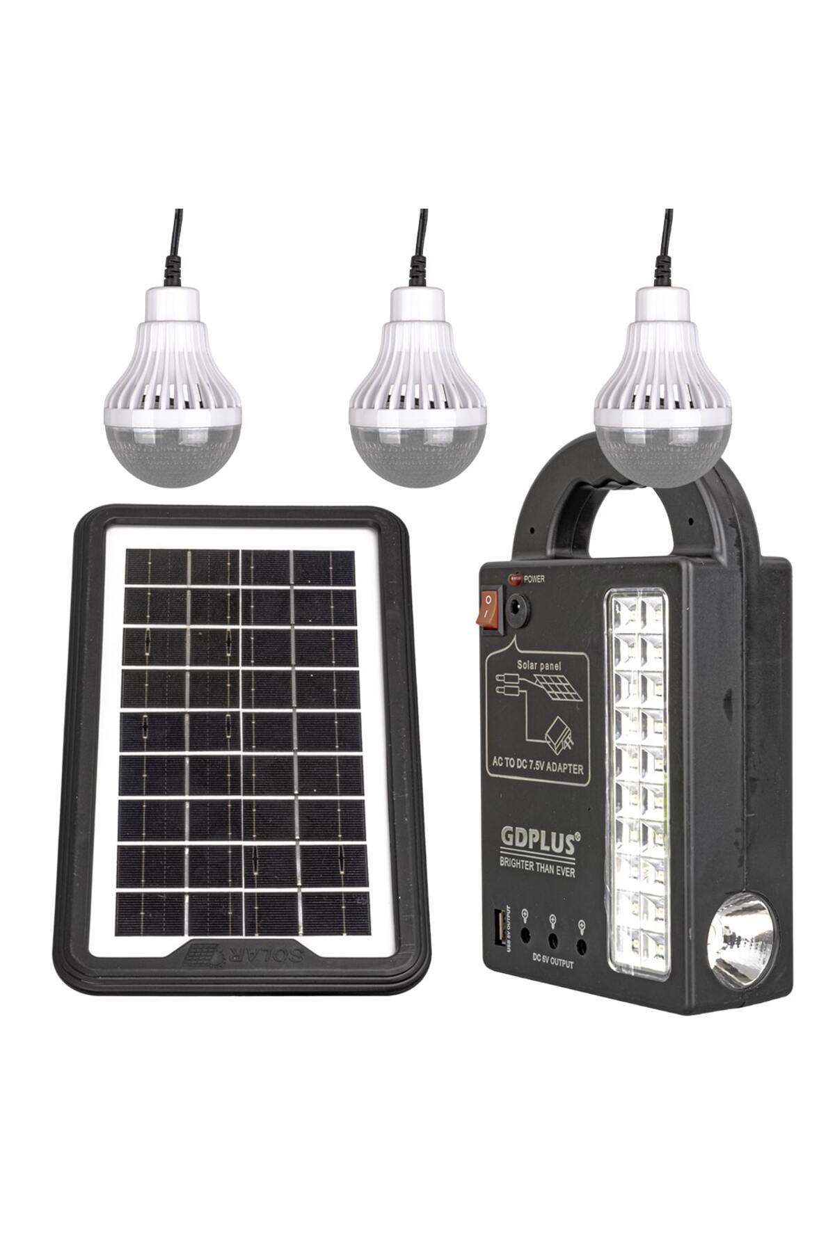 GÜNEŞ PANELLİ 3 LAMBALI POWERBANK ÖZELLİKLİ ÇOK AMAÇLI ŞARJLI SOL