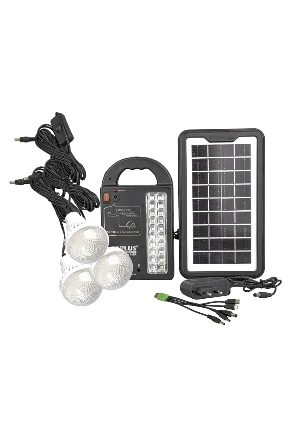 GÜNEŞ PANELLİ 3 LAMBALI POWERBANK ÖZELLİKLİ ÇOK AMAÇLI ŞARJLI SOL