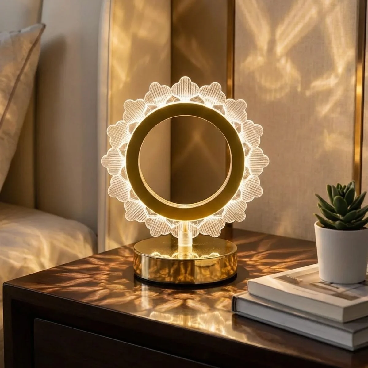 Güneş Şeklinde Kristal Led Masa Lambası – Dokunmatik, 3 Renk Işık Modlu, Şarjlı Mini Dekoratif Gece Lambası Bx40 Fiyatı, Yorumları ve Özellikleri