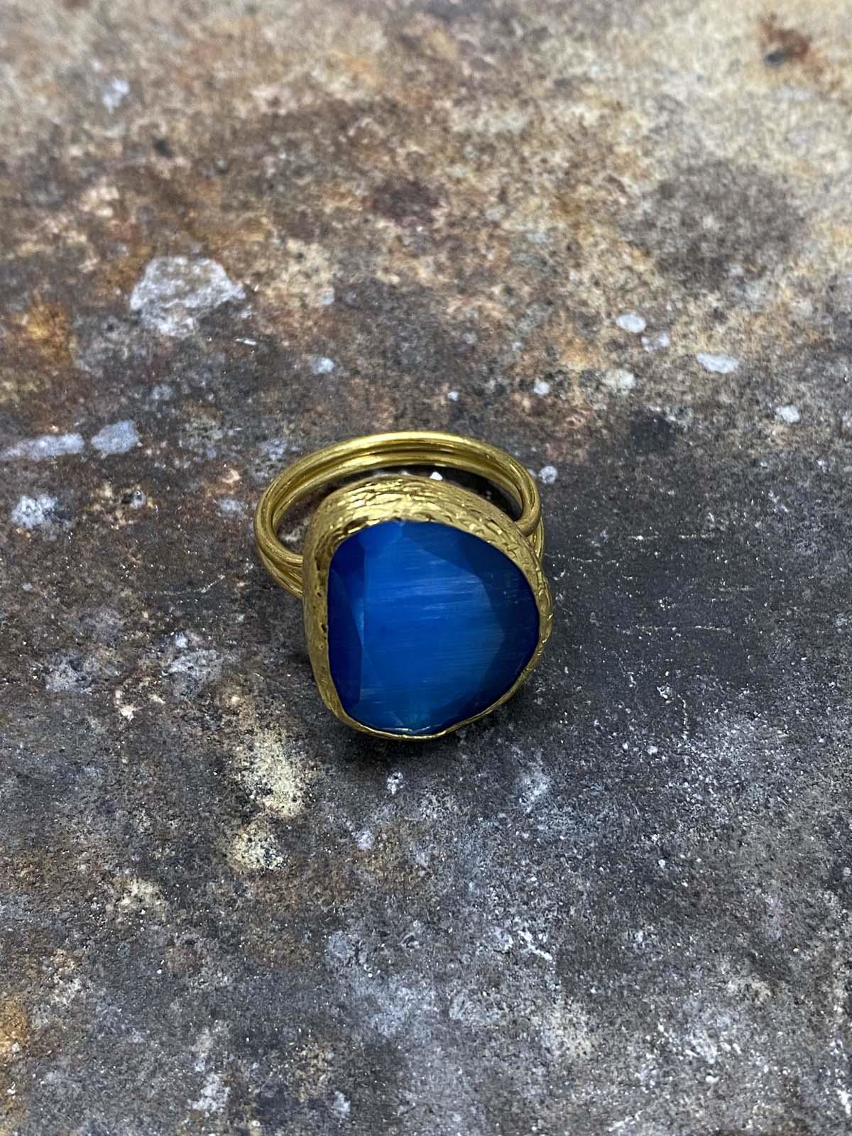 Güneş Taşı Serisi Fasülye Kesim Kedi Gözü Taşlı El İşi Kadın Altı