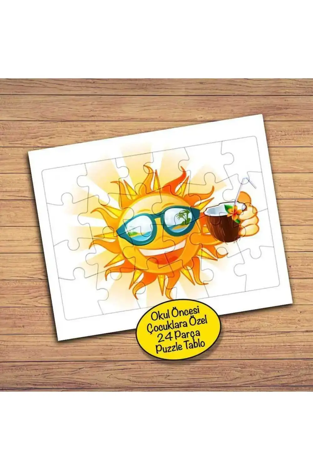 Güneş Tatili 24 Parça Çocuklara Özel Yapboz Tablo-23-2147502611