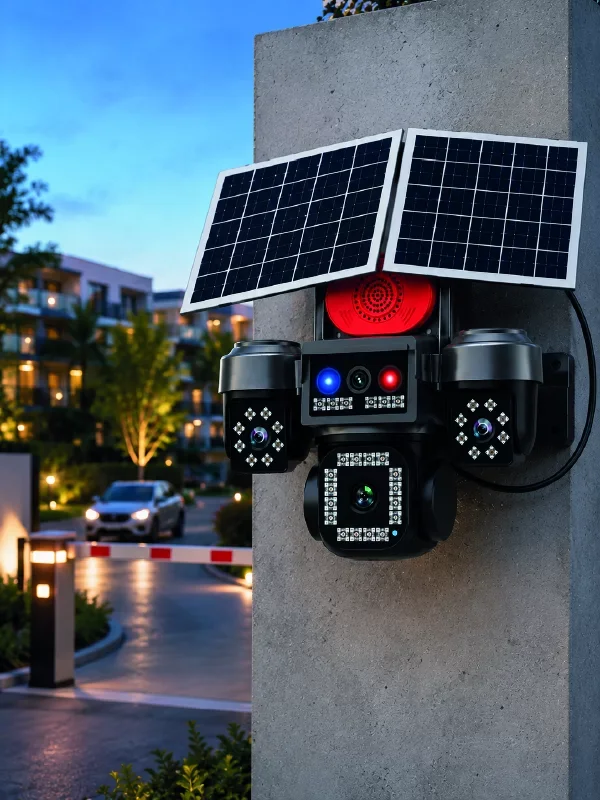 Güneşli 4G Akıllı Güvenlik Kamera - IP66 Koruma Sınıfı, LED Projektörlü