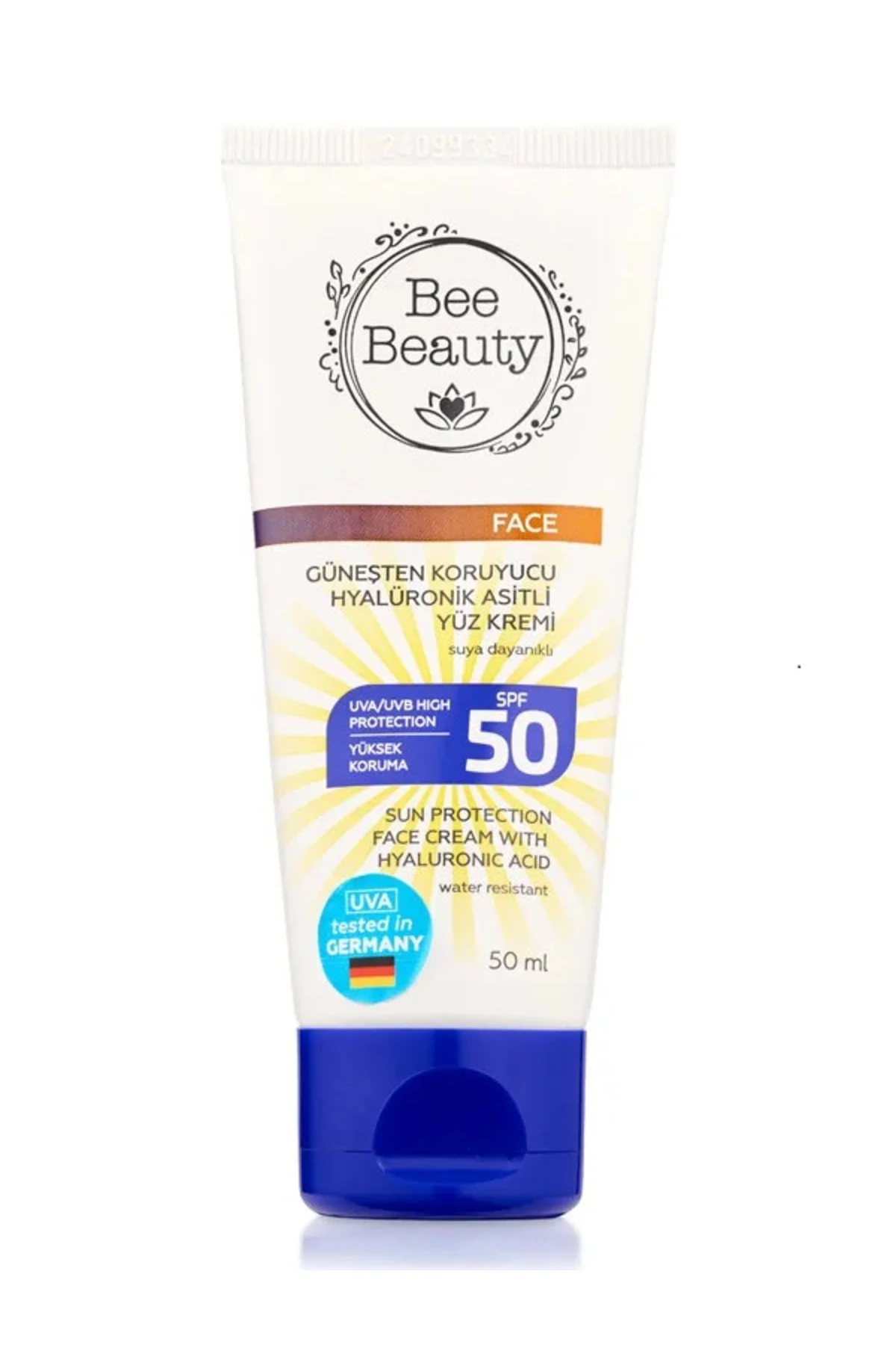 güneşten koruyucu hyalüronik asitli yüz kremi 50 spf 50 ml
