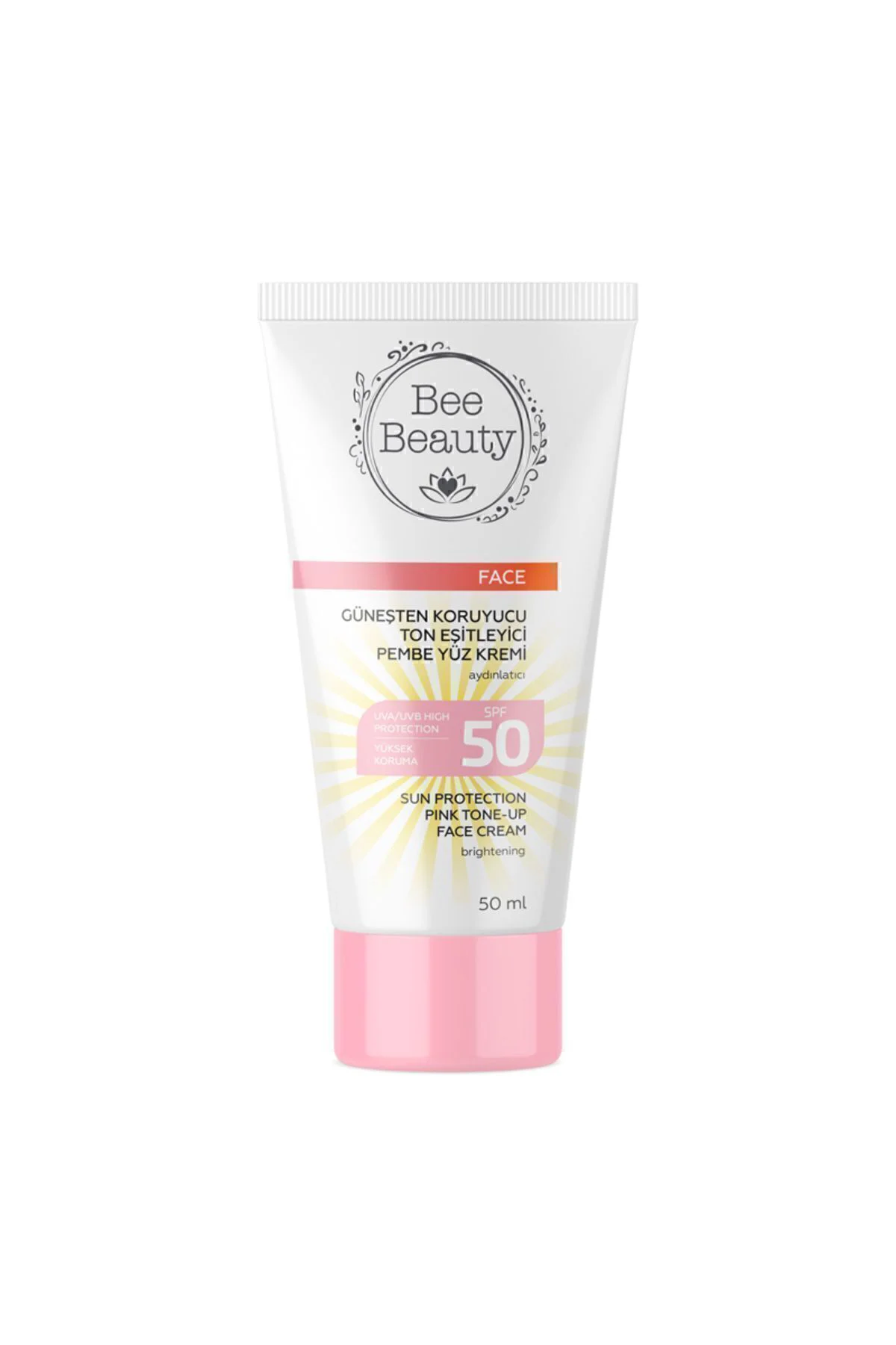 Güneşten Koruyucu ve Ton Eşitleyici Pembe Yüz Kremi 50SPF 50 ml aydınlatıcı Güneşten Koruyucu ve Ton Eşitleyici Pembe Yüz Kremi 50SPF 50 ml aydınlatıcı