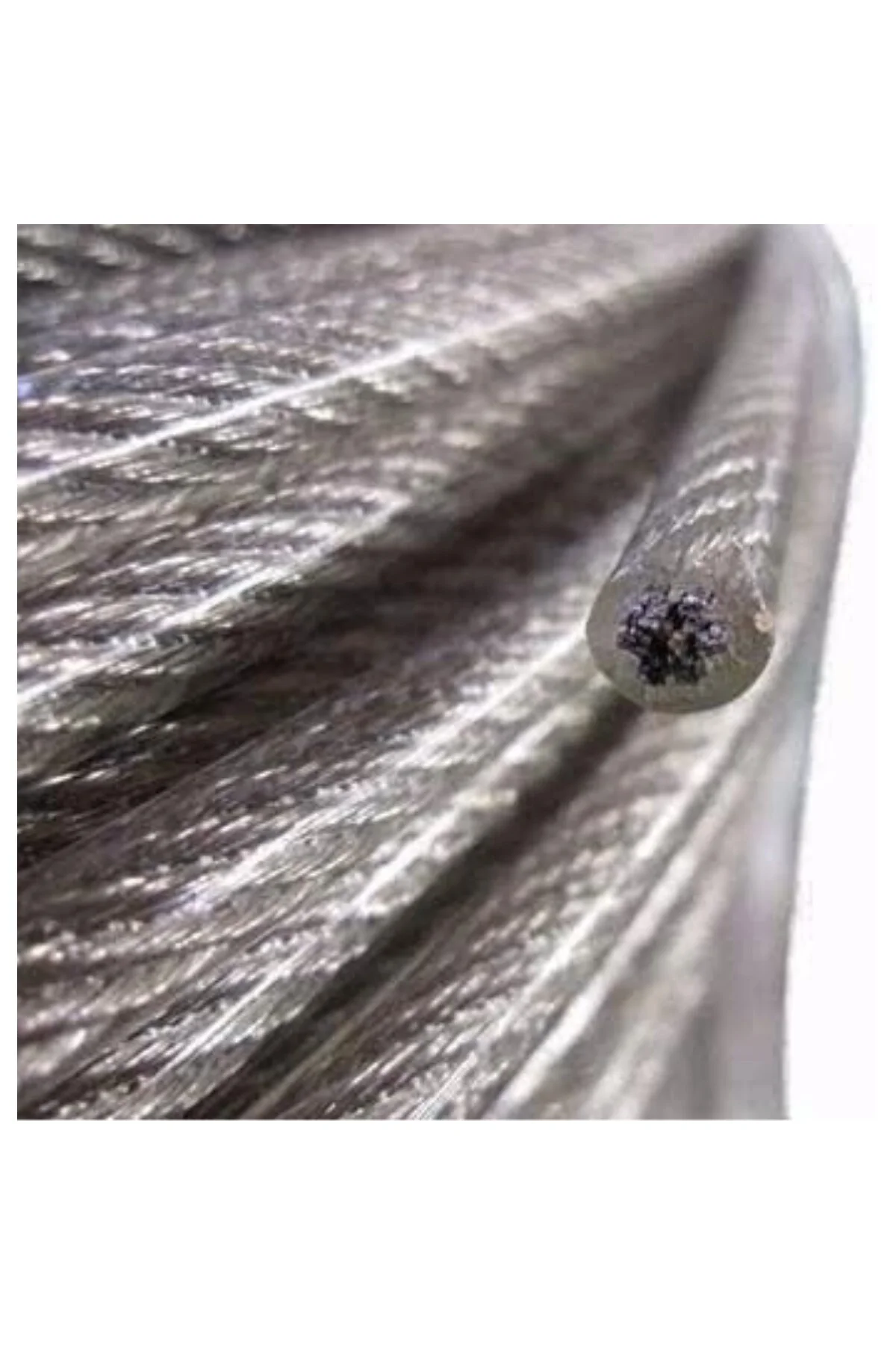 Güney (G841) ŞEFFAF İZOLELİ ÇELİK HALAT 4-6 MM 10 METRE