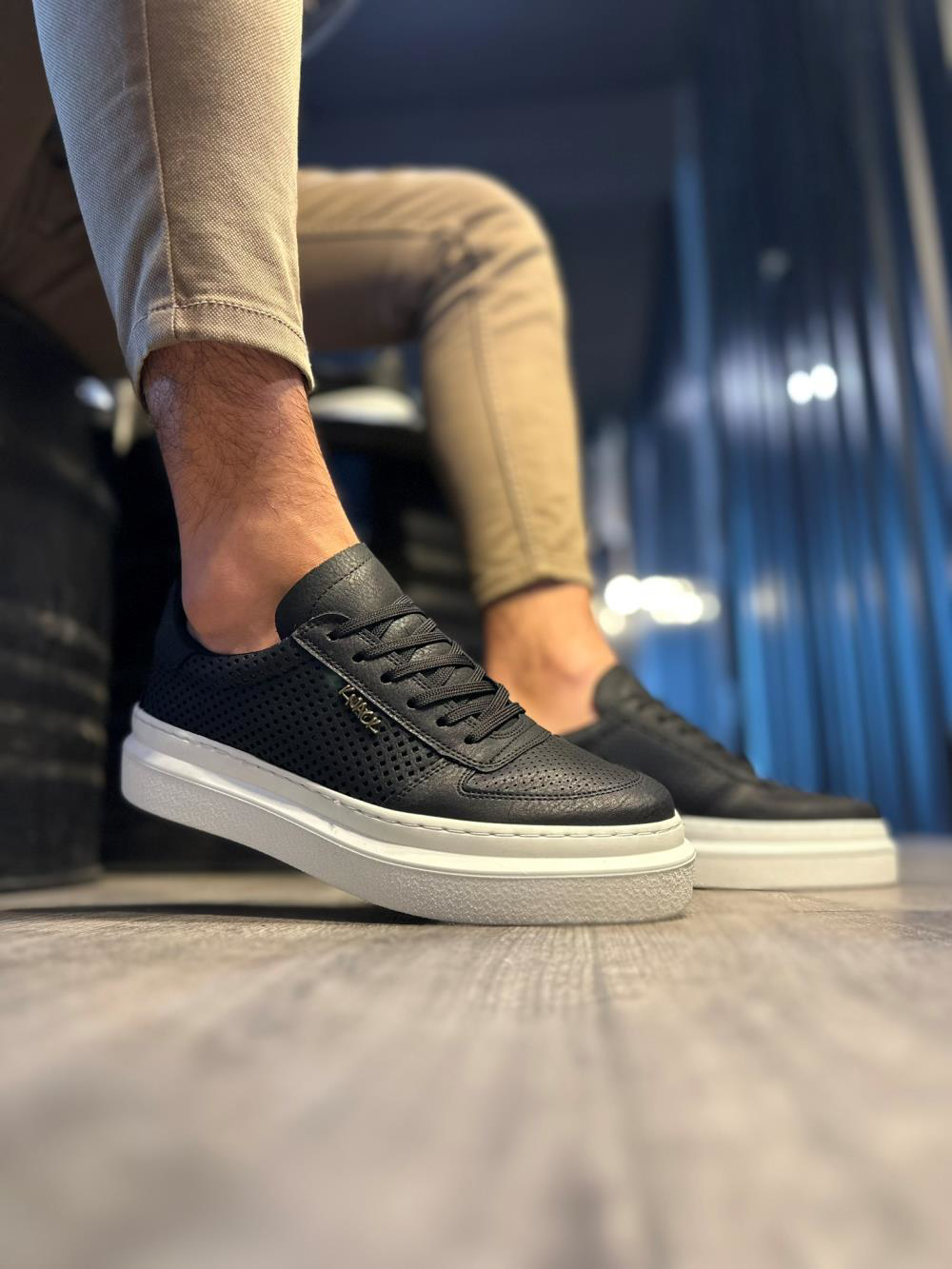 Günlük Ayakkabı 013 Siyah (Beyaz Taban)