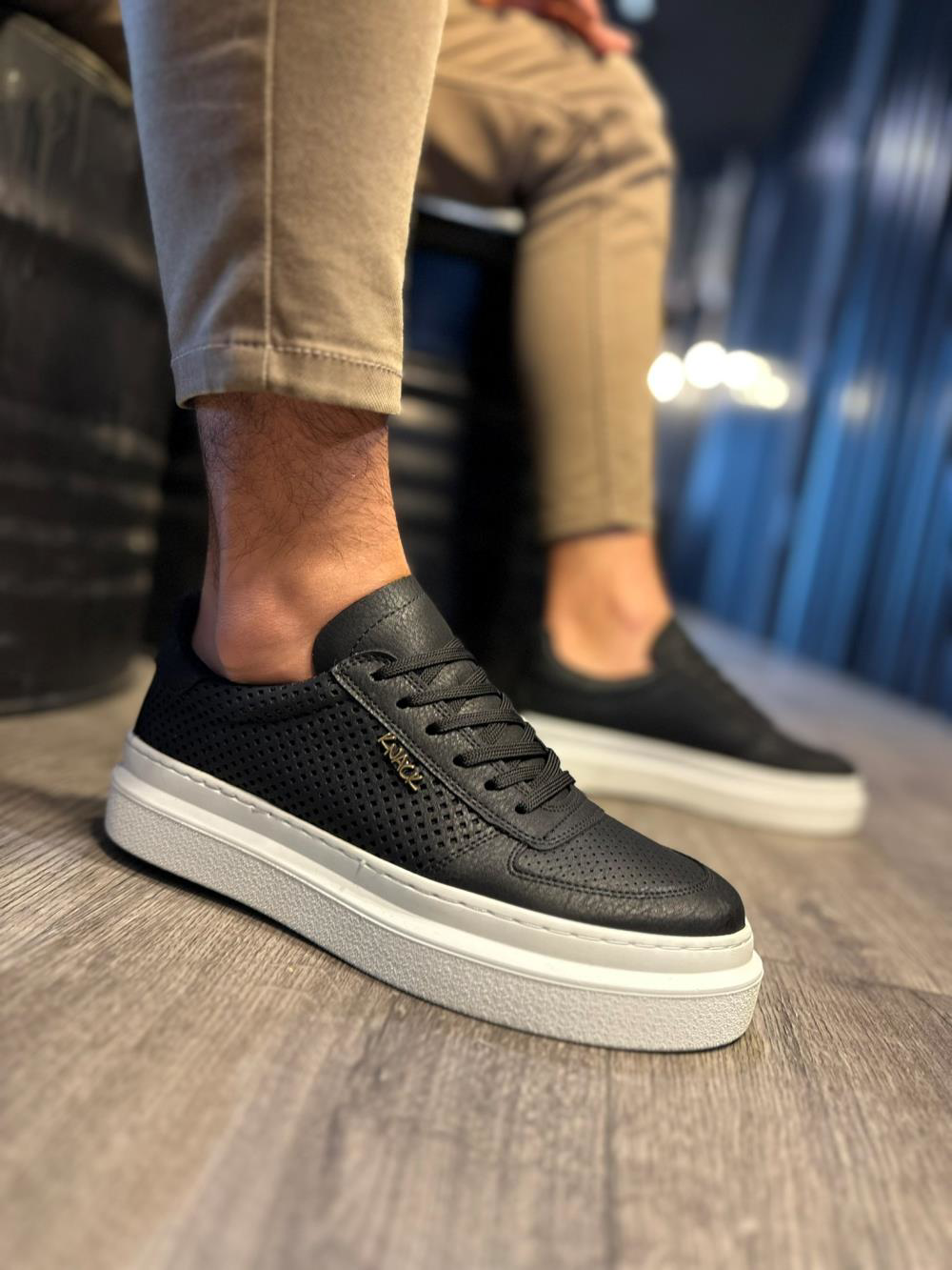 Günlük Ayakkabı 013 Siyah (Beyaz Taban)