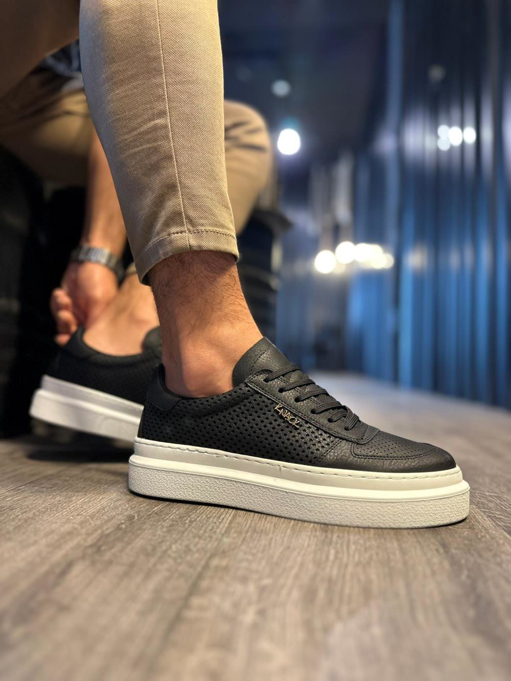 Günlük Ayakkabı 013 Siyah (Beyaz Taban)