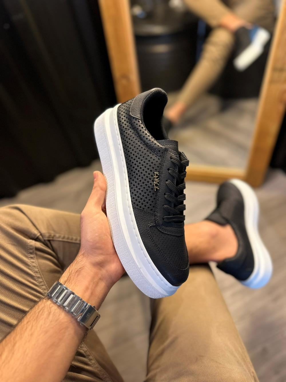 Günlük Ayakkabı 013 Siyah (Beyaz Taban)