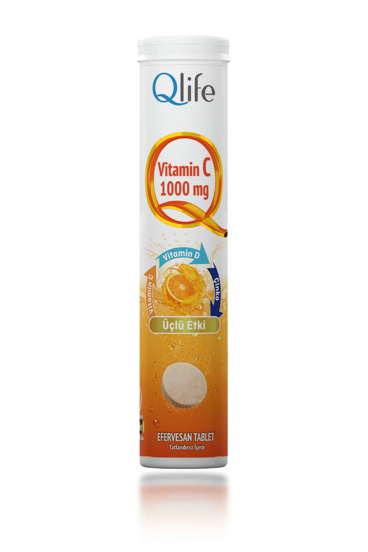 Günlük C Vitamini 1000mg Takviyesi + D Vitamini + Çinko 20 Efervesan Tablet