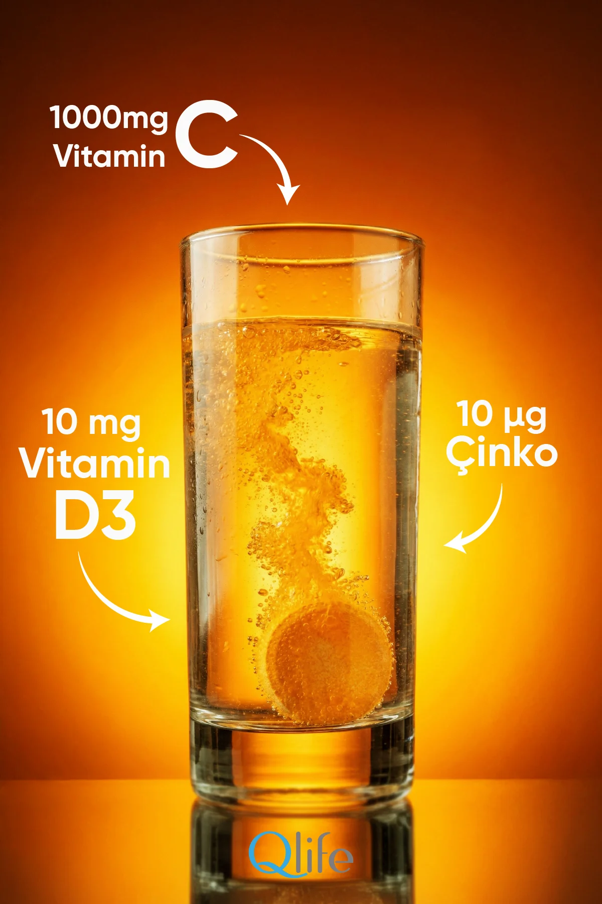 Günlük C Vitamini 1000mg Takviyesi + D Vitamini + Çinko 20 Efervesan Tablet