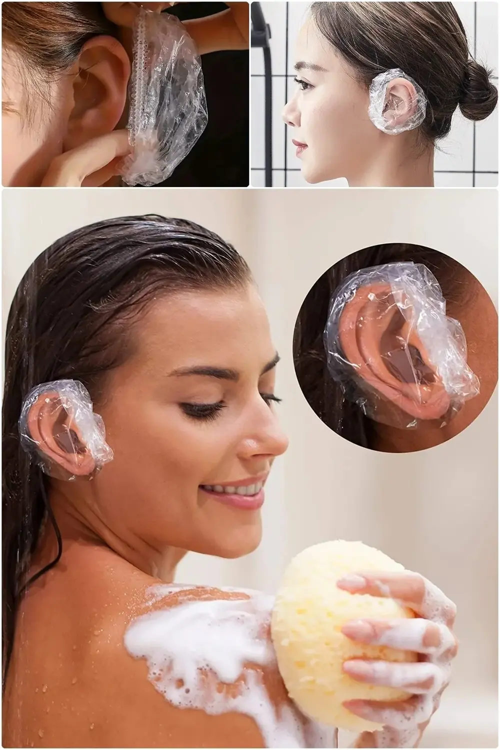 Günlük Duş Banyo İçin 100 Adet Su Geçirmez Kulak Koruyucu Hafif,