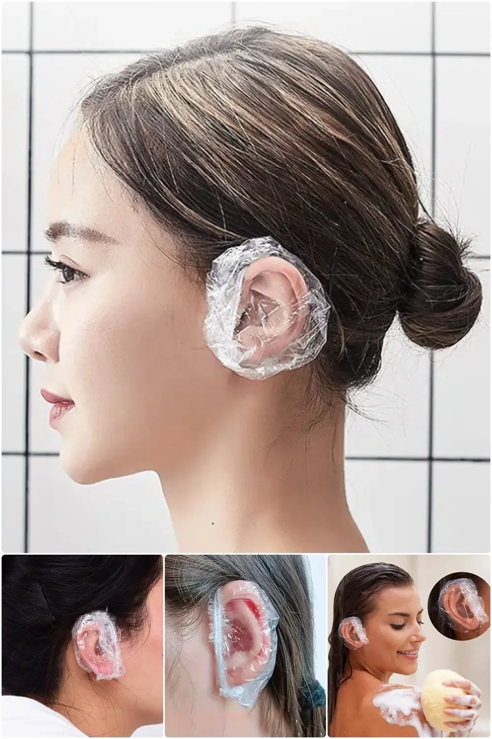 Günlük Duş Banyo İçin 100 Adet Su Geçirmez Kulak Koruyucu Hafif,