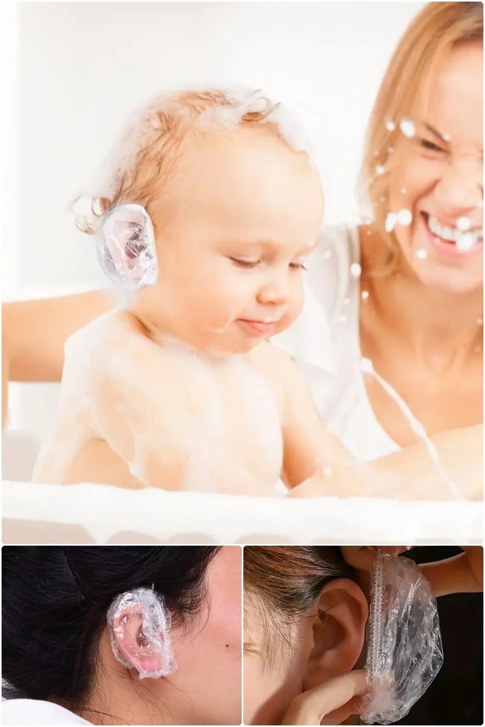 Günlük Duş Banyo İçin 100 Adet Su Geçirmez Kulak Koruyucu Hafif,