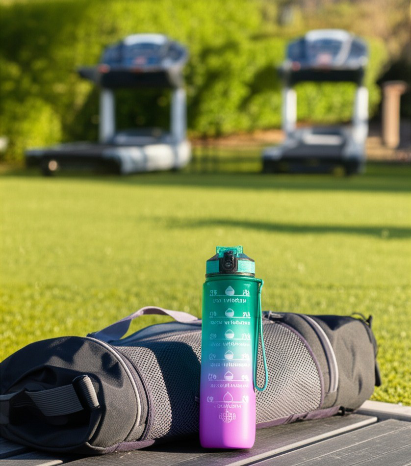Günlük Motivasyon Su Matarası 1000ml Zaman Çizelgeli, BPA Free