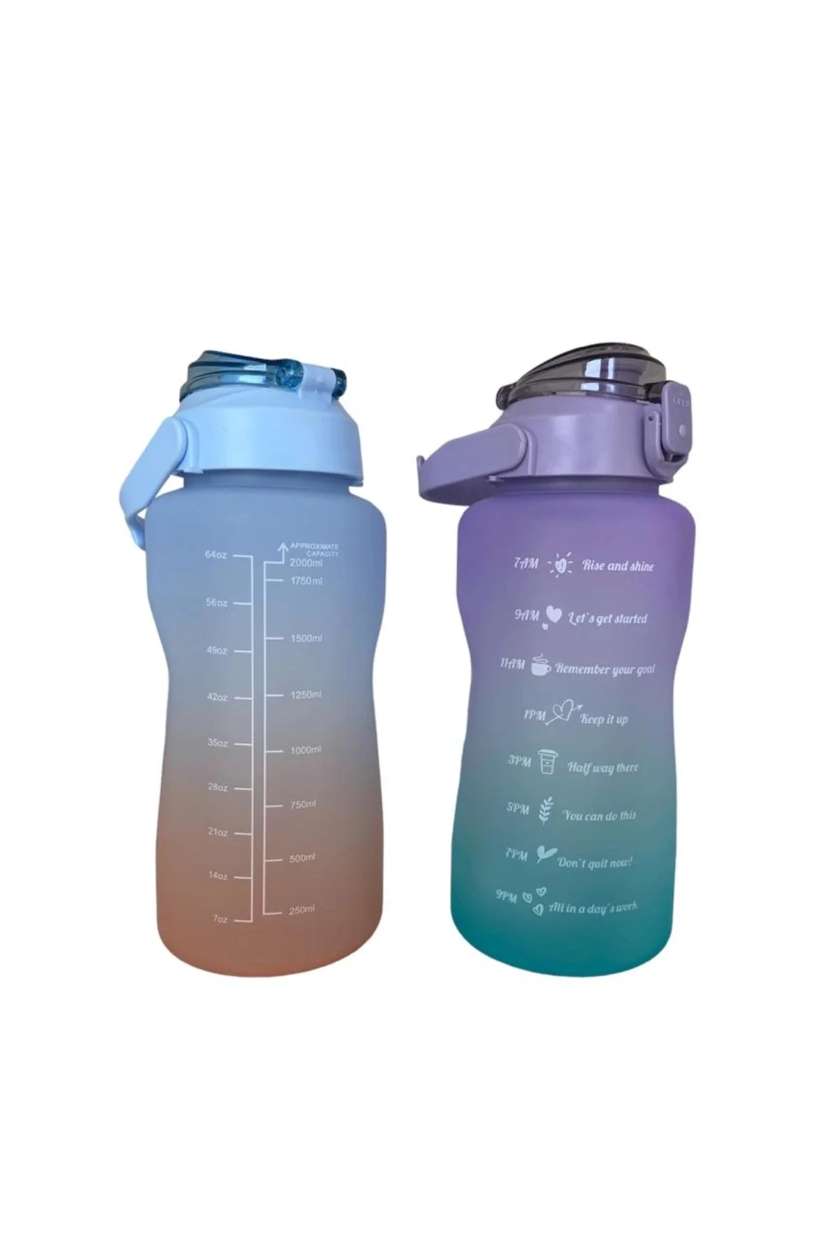 Günlük Motivasyon Su Matarası 2 Litre