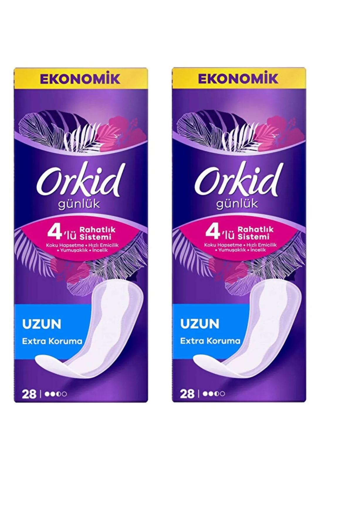 Orkid Günlük Ped Uzun 28 Li Mor Paket X 2 Adet