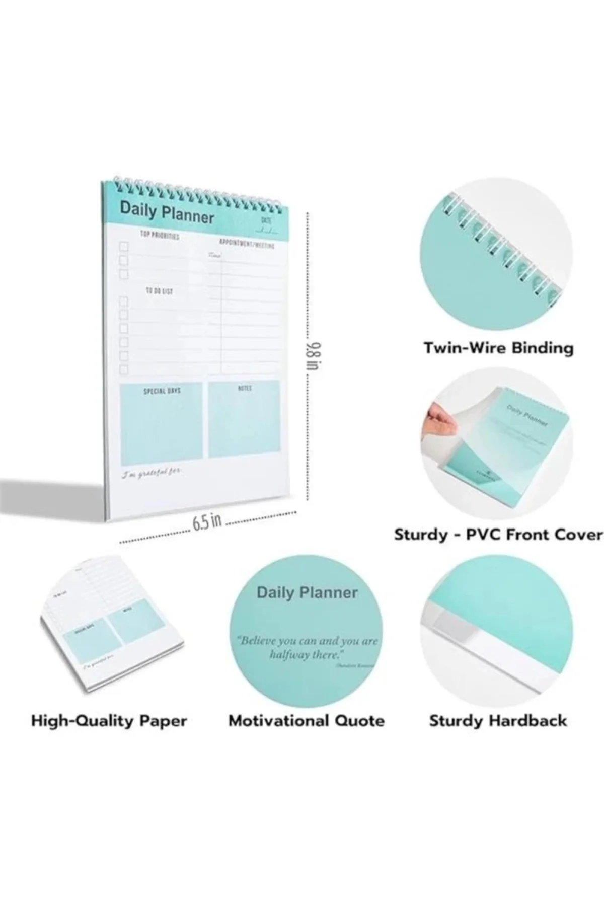 Günlük Planlayıcı Defter, Yapılacaklar Listesi Not Defteri, Spiral Defter, Kontrol Listesi, İ�