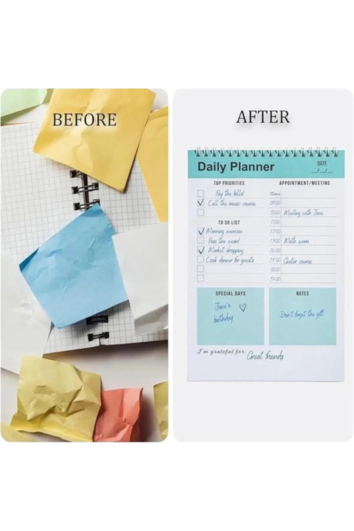 Günlük Planlayıcı Defter, Yapılacaklar Listesi Not Defteri, Spiral Defter, Kontrol Listesi, İ�