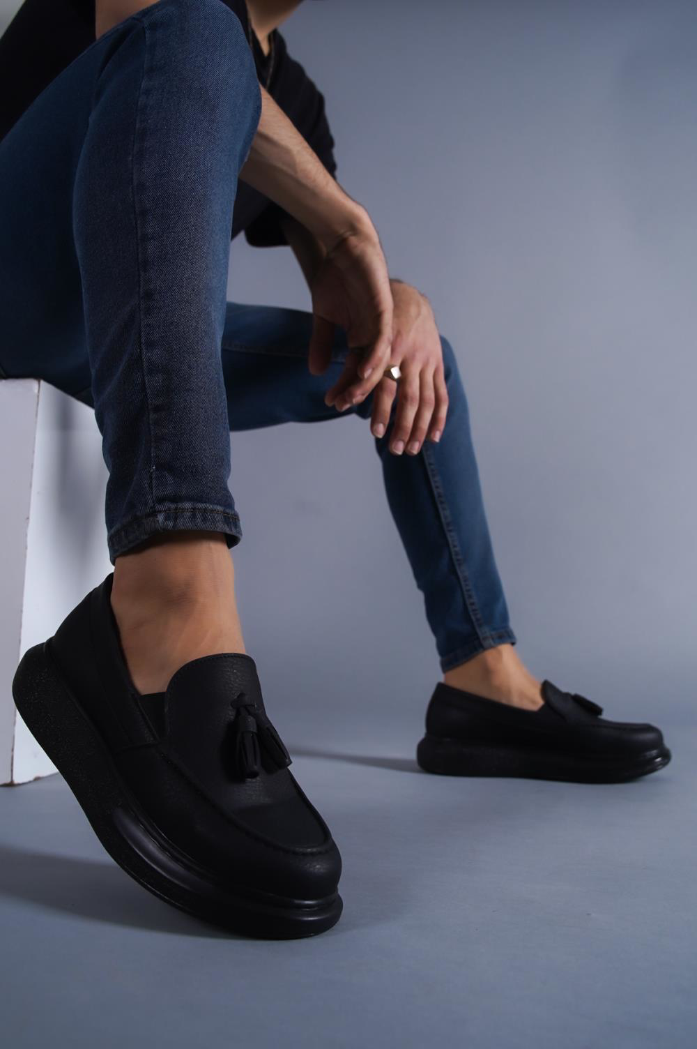 Günlük Spor Klasik Ayakkabı 818 Siyah (Siyah Taban)