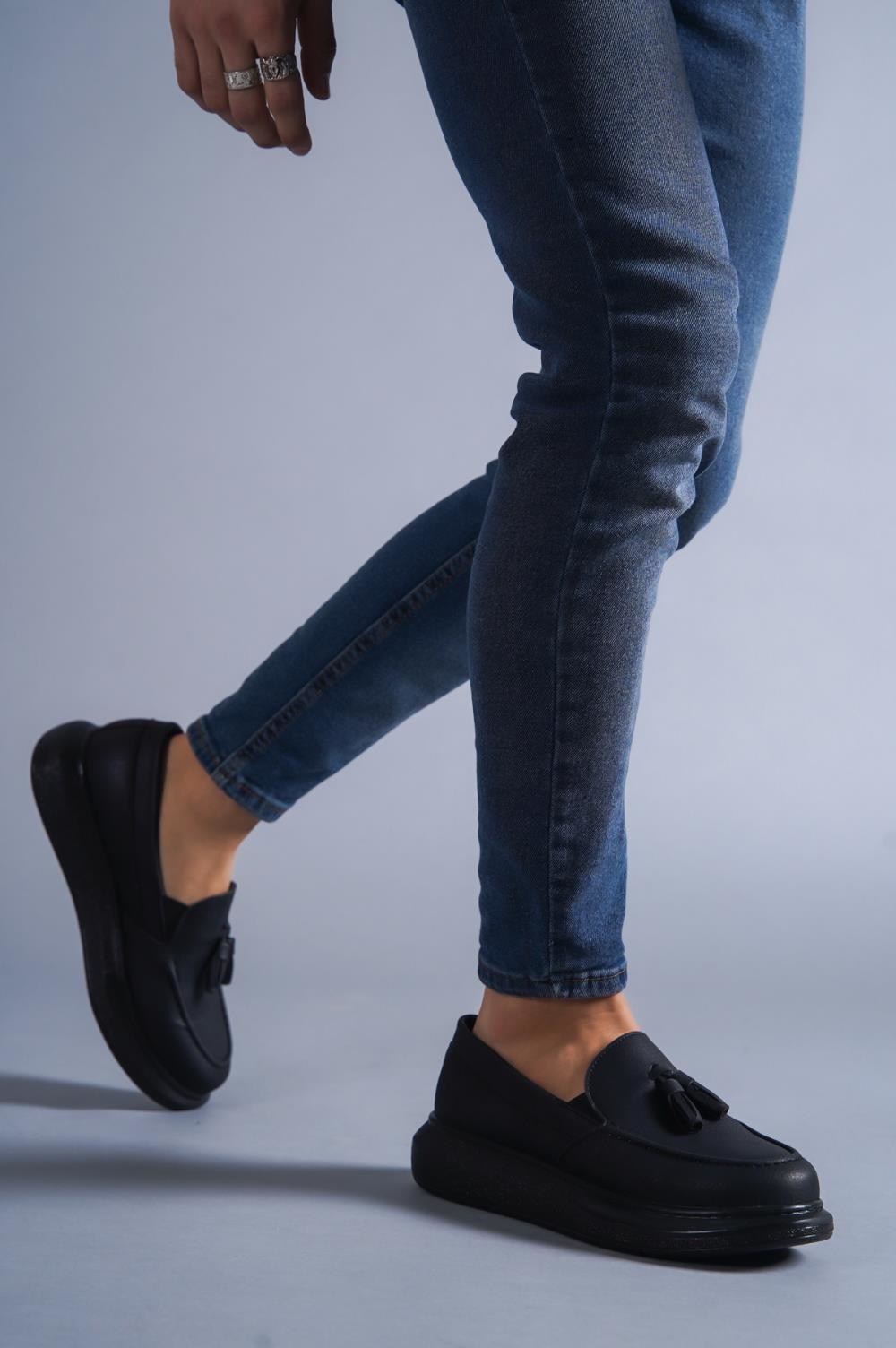 Günlük Spor Klasik Ayakkabı 818 Siyah (Siyah Taban)