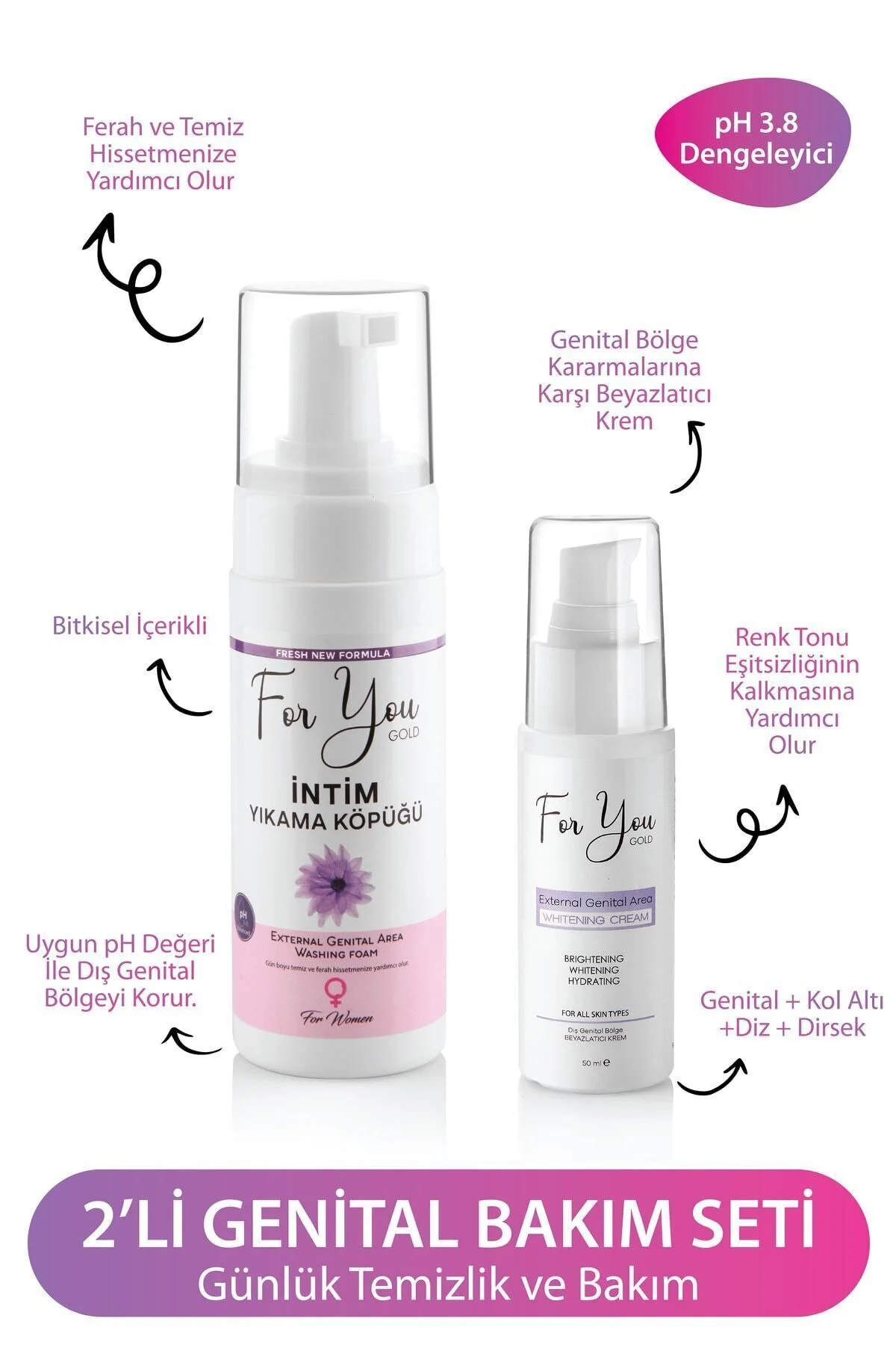 Günlük Yıkama Genital Bölge Temizleyici Köpük & Genital Beyazlatı