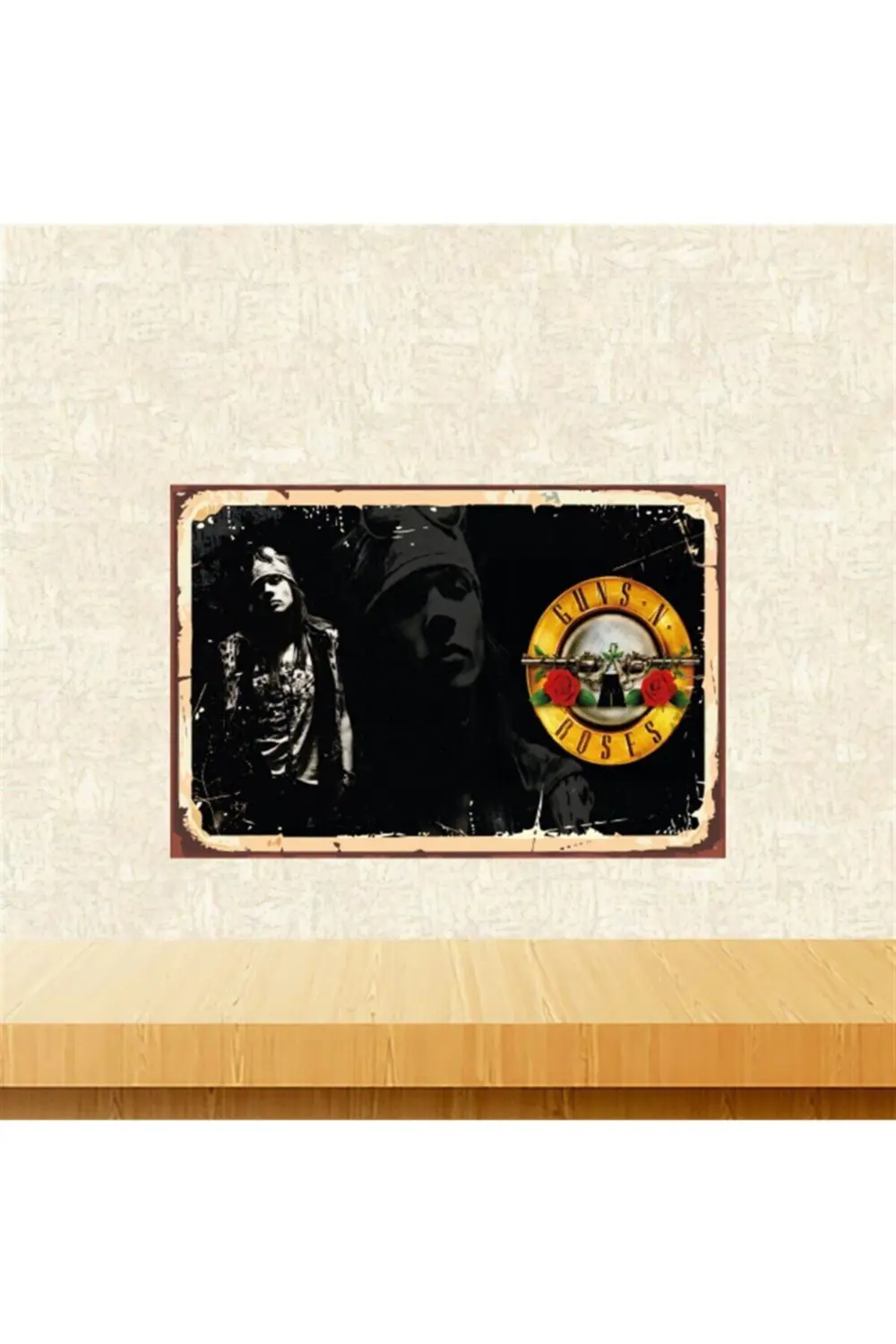Guns N Roses Tasarımlı 20-30 cm Retro Ahşap Tablo Tkfx5406