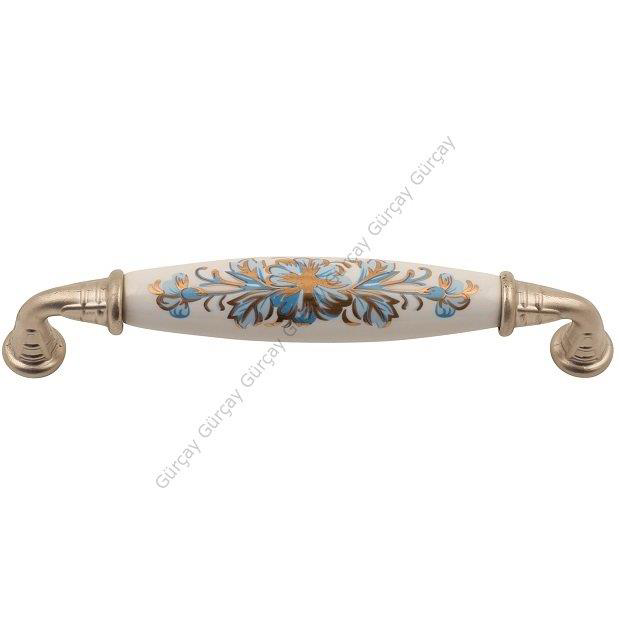 Gürçay Sude Porselen Kulp Saten Mavi Çiçekli 128mm (2 Adet)