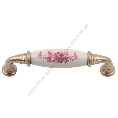 Gürçay Hirdavat Gürçay Sude Porselen Kulp Saten Pembe Çiçekli 96Mm (2 Adet)