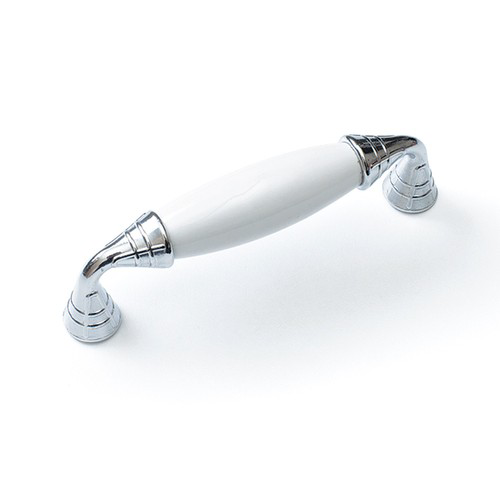 Gürçay Hırdavat Gürçay Sude Porselen Kulp Krom Beyaz 96Mm