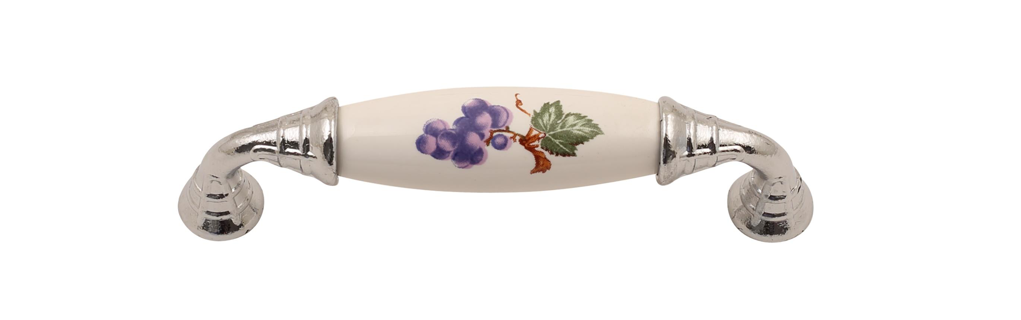 Gürçay Sude Porselen Kulp Krom Üzümlü 96mm (2 Adet)