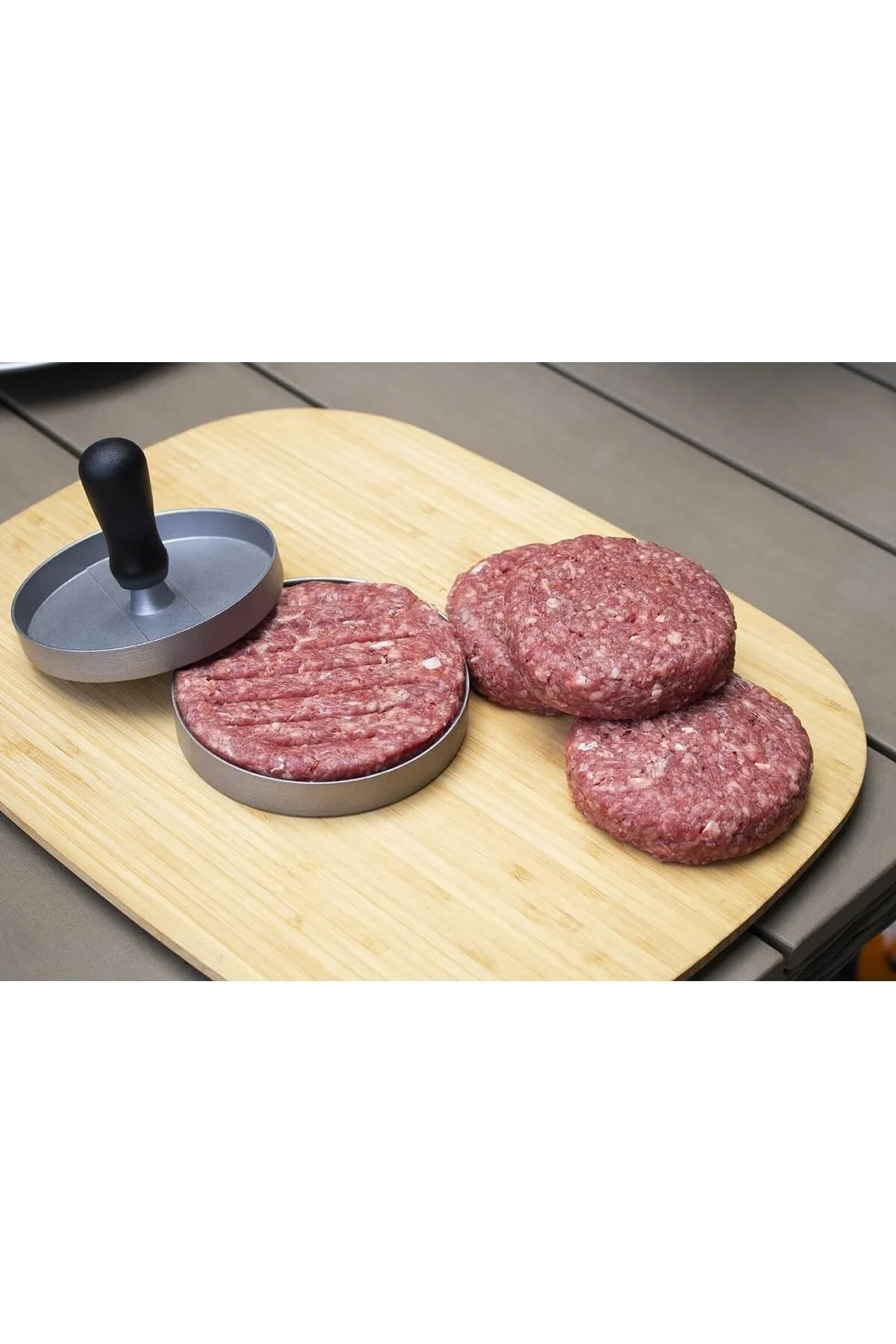 Gurme Burger Presi, Sağlam Alüminyum, Mangal Aksesuarı, Köfte Pre