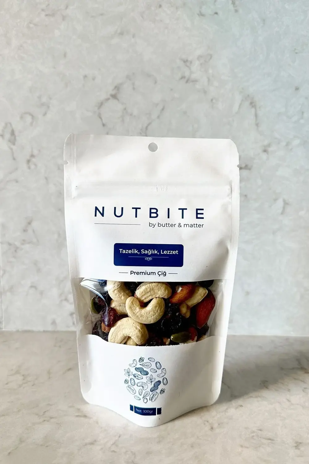 Gurme Mix 100gr - %100 Doğal - Çiğ Kaju, Turna Yemişi, Çiğ Badem,